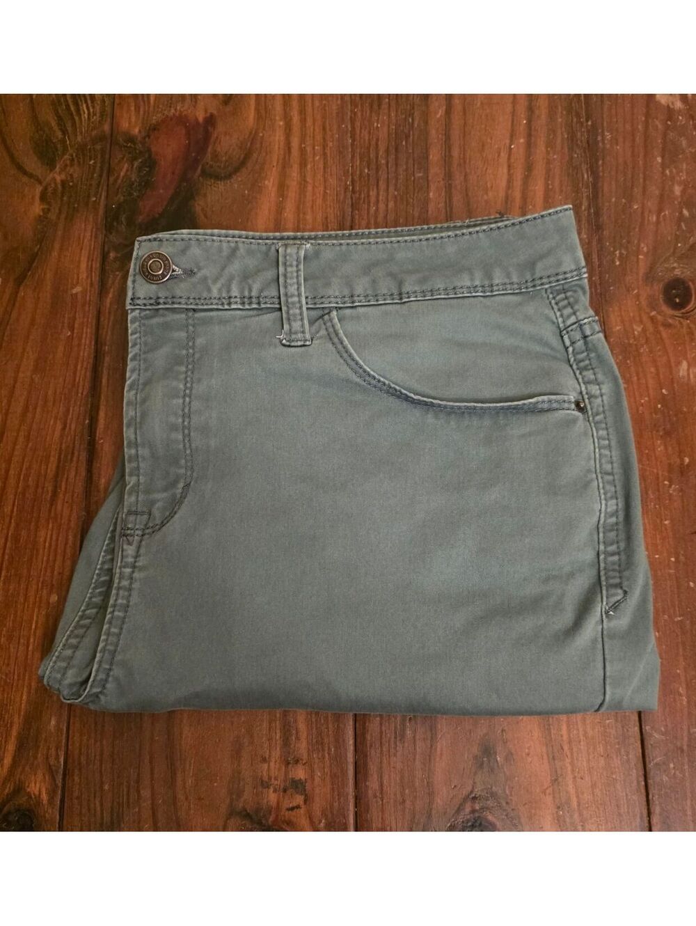 Women's Kensie Jeans Effortless Ankle Pants 14/32 Olive Green Cotton Blend
